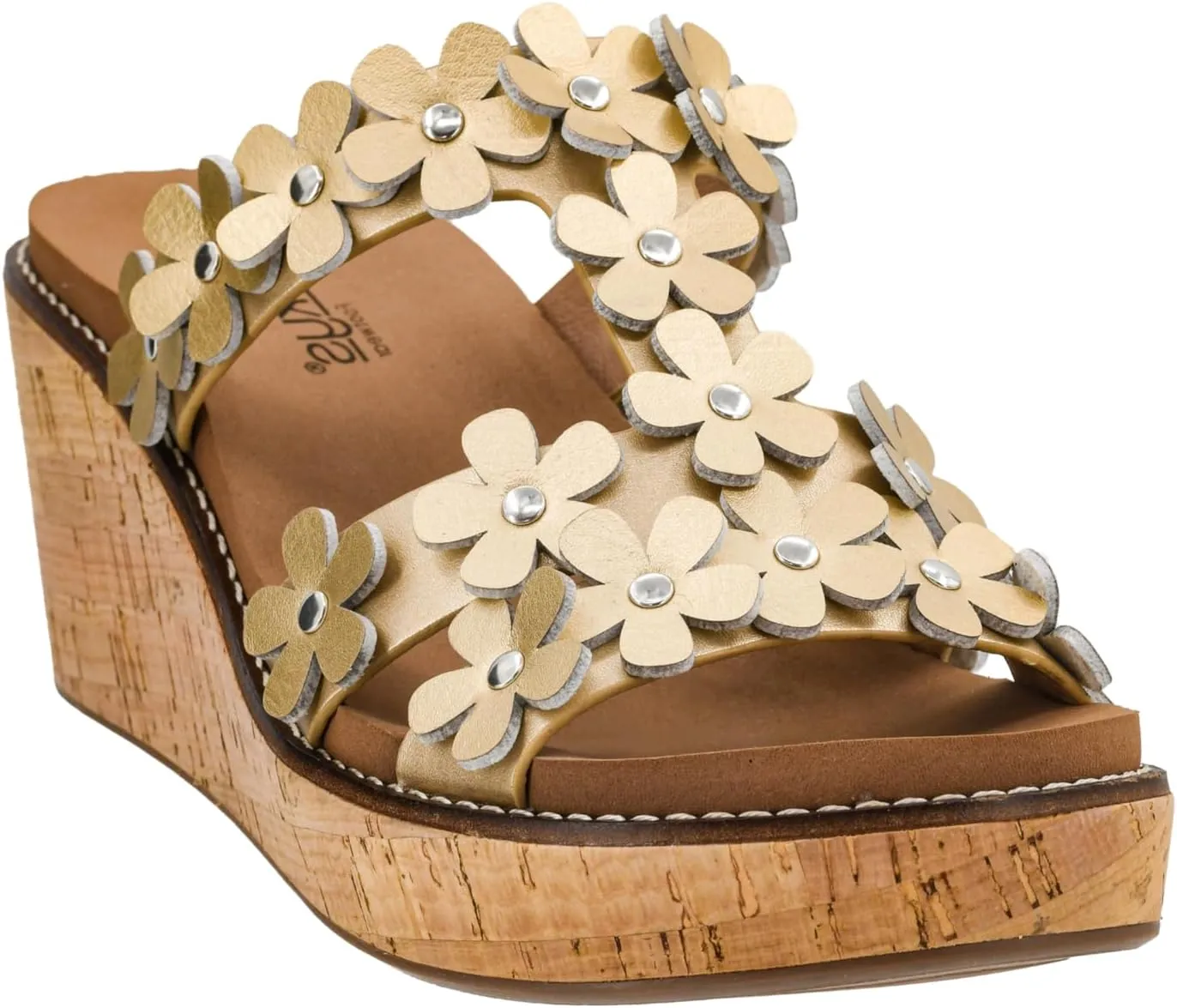 Corkys Footwear Mic Drop 2.5-inch Strappy Wedge Sandals - Floral Strap Details & Comfortable EVA Insoles