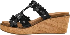 Corkys Footwear Mic Drop 2.5-inch Strappy Wedge Sandals - Floral Strap Details & Comfortable EVA Insoles