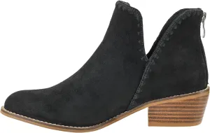 Corkys Footwear Spice It Up 2-Inch Stacked Heel Booties Black Faux Suede with Memory Foam Insoles and Back Zipper - Versatile Fall Fashion Essential