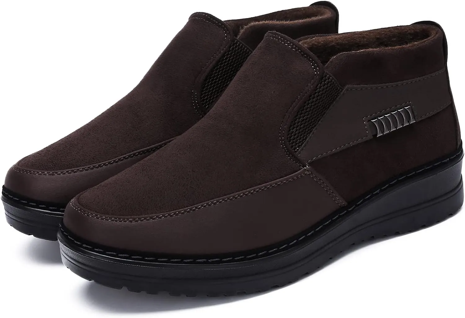 COSIDRAM Men Shoes Winter Snow Boots Cotton-padded Slip on Casual Warm Walking Sneakers House Shoes