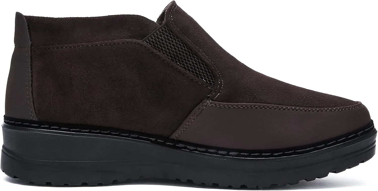 COSIDRAM Men Shoes Winter Snow Boots Cotton-padded Slip on Casual Warm Walking Sneakers House Shoes