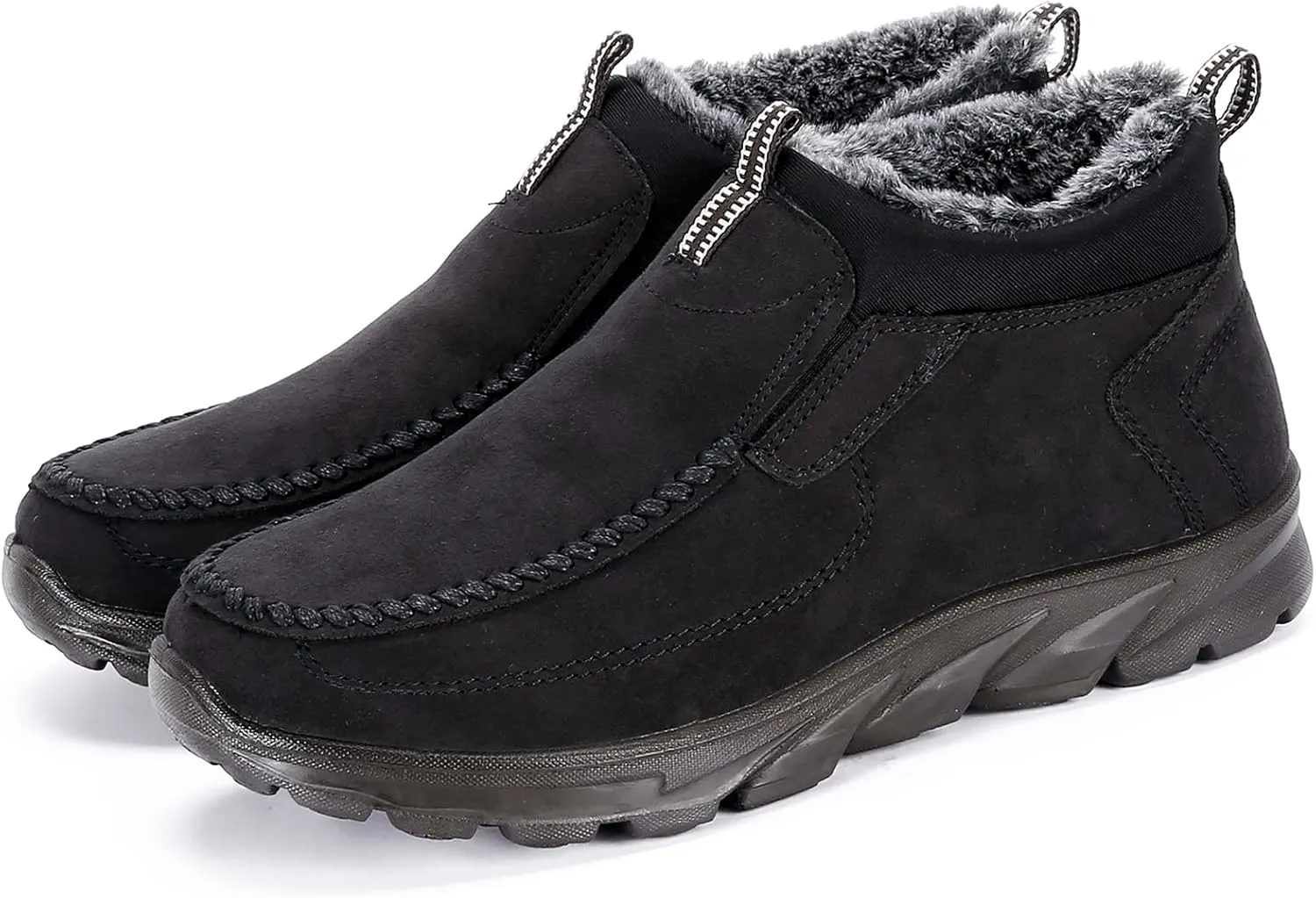 COSIDRAM Men Shoes Winter Snow Boots Cotton-padded Slip on Casual Warm Walking Sneakers House Shoes