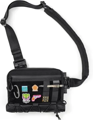 Crossbody Shoulder Bag, Nylon Multipurpose Daypack, Chest Backpack Casual Shoulder for Daily Carry (Black-L3S-CR-Small)