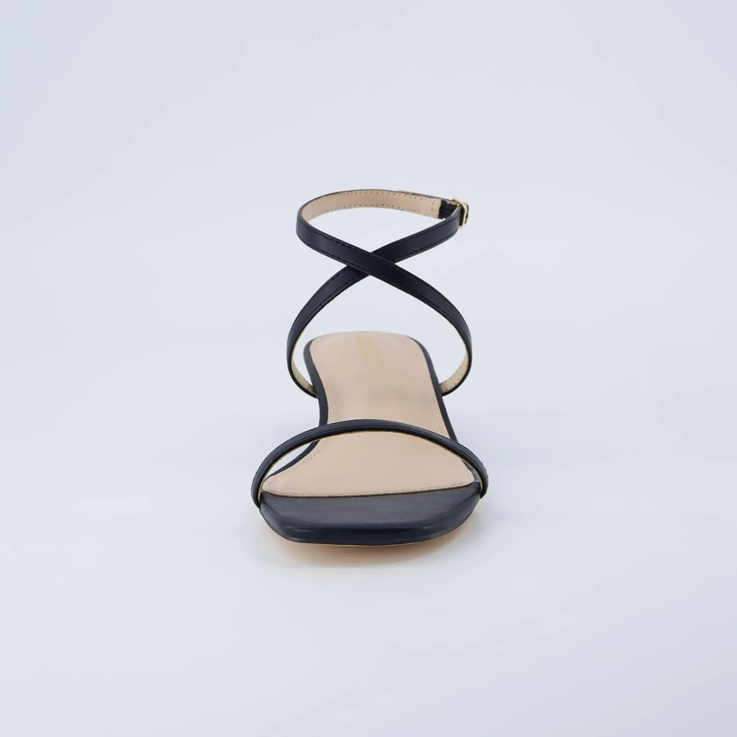 CUSHIONAIRE Sonata Women’s Ankle Wrap One Band Kitten Heel Sandal – Strappy Faux Leather Dress Shoe with Adjustable Buckle