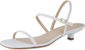 CUSHIONAIRE Soprano Women’s One Band Kitten Heel with Ankle Strap – Minimalist Dress Sandal with Memory Foam & Strappy Silhouette
