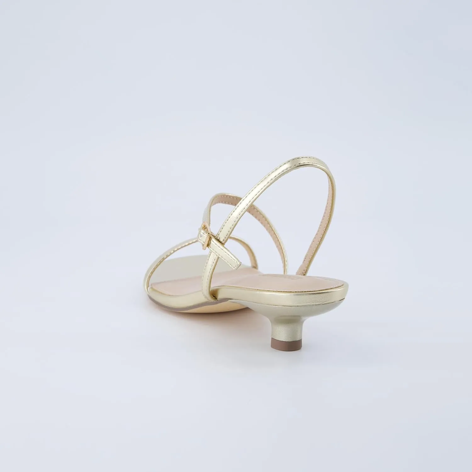 CUSHIONAIRE Soprano Women’s One Band Kitten Heel with Ankle Strap – Minimalist Dress Sandal with Memory Foam & Strappy Silhouette
