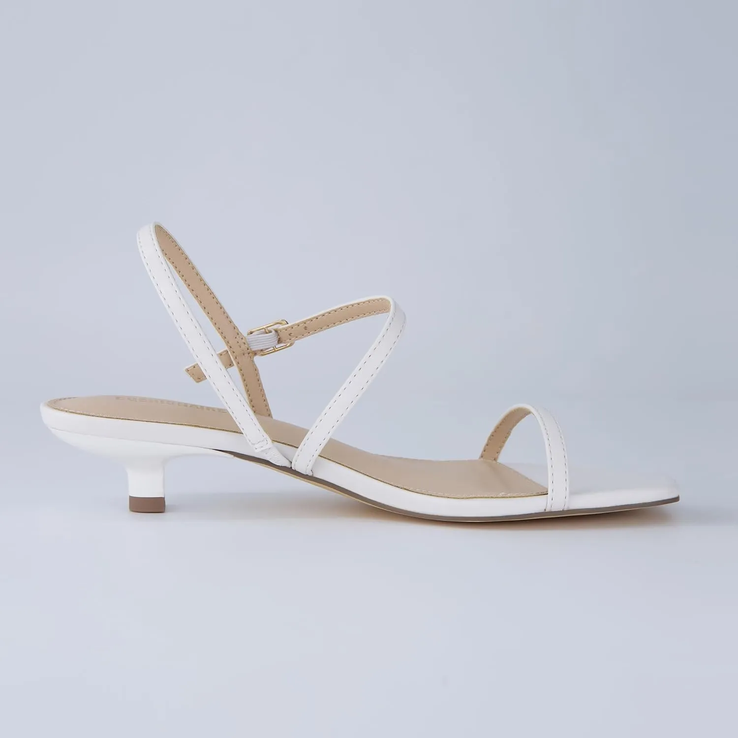 CUSHIONAIRE Soprano Women’s One Band Kitten Heel with Ankle Strap – Minimalist Dress Sandal with Memory Foam & Strappy Silhouette