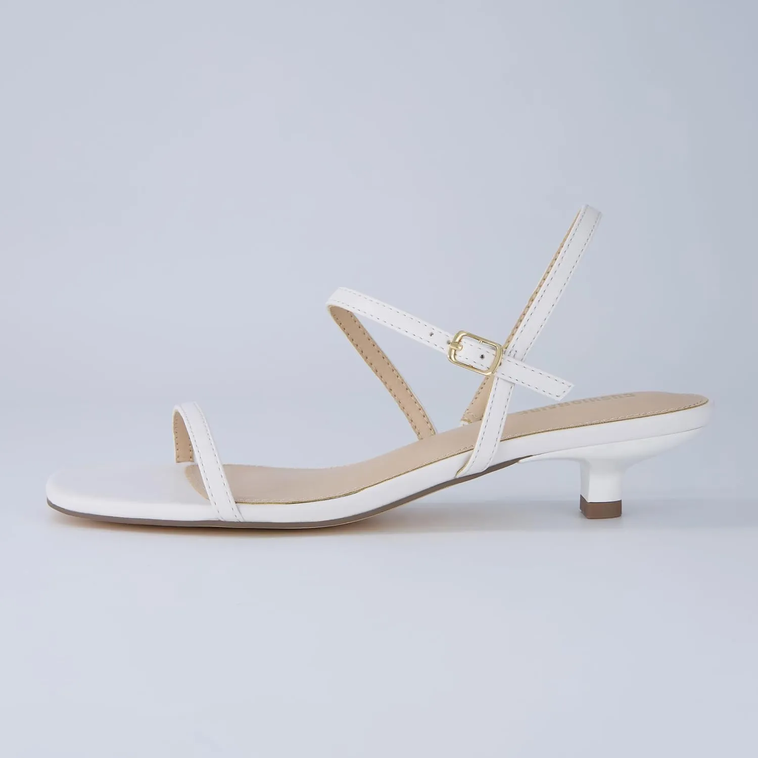 CUSHIONAIRE Soprano Women’s One Band Kitten Heel with Ankle Strap – Minimalist Dress Sandal with Memory Foam & Strappy Silhouette