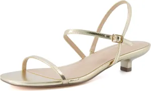 CUSHIONAIRE Soprano Women’s One Band Kitten Heel with Ankle Strap – Minimalist Dress Sandal with Memory Foam & Strappy Silhouette