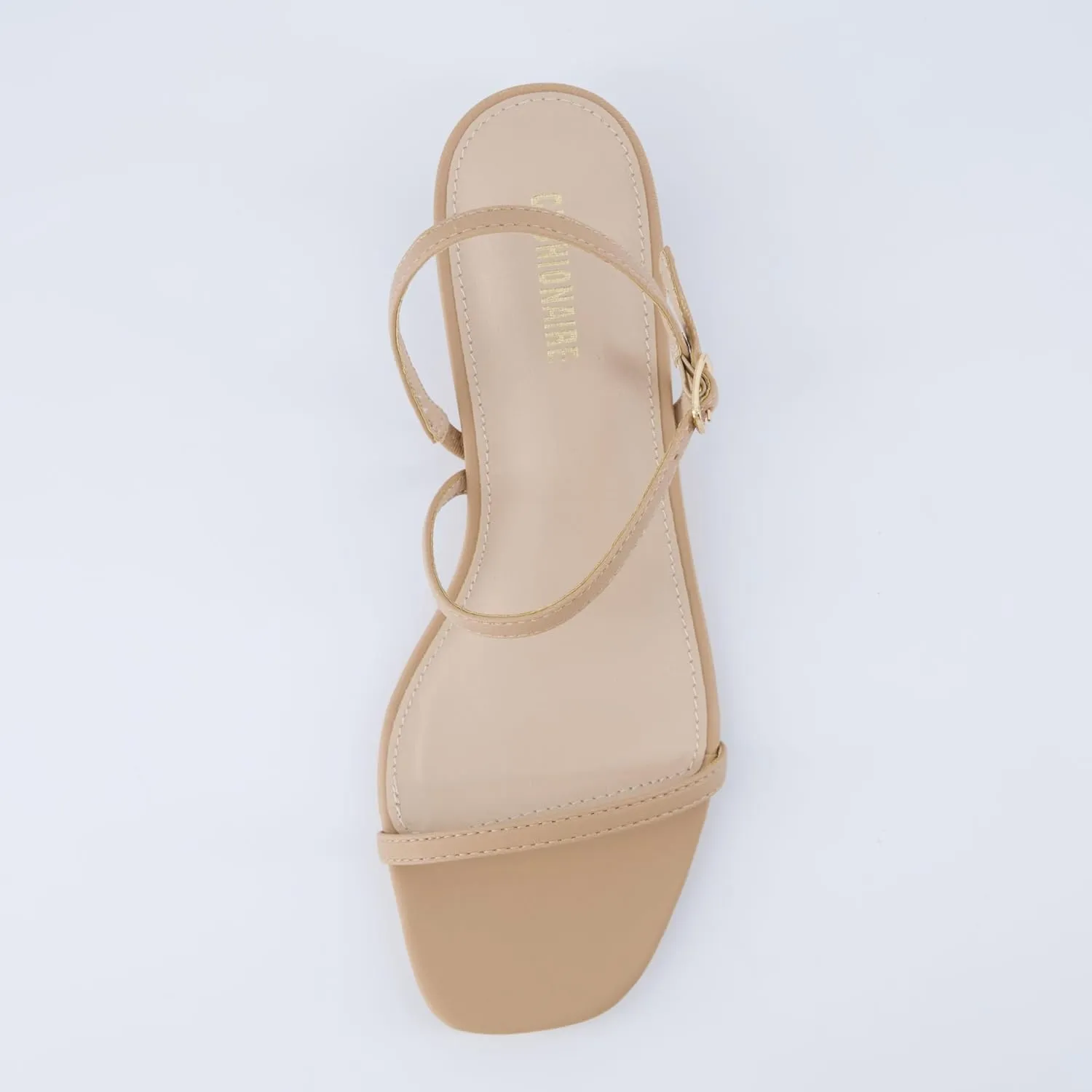 CUSHIONAIRE Soprano Women’s One Band Kitten Heel with Ankle Strap – Minimalist Dress Sandal with Memory Foam & Strappy Silhouette