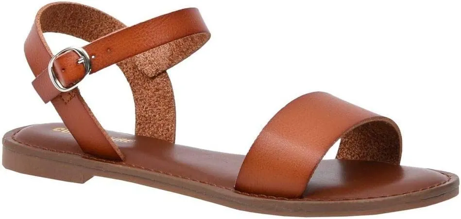 CUSHIONAIRE Women's Clara One Band Ankle Strap Sandal  Memory Foam, Wide Widths Available