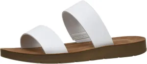 CUSHIONAIRE Women's Imelda 2 band slide sandal  Memory Foam