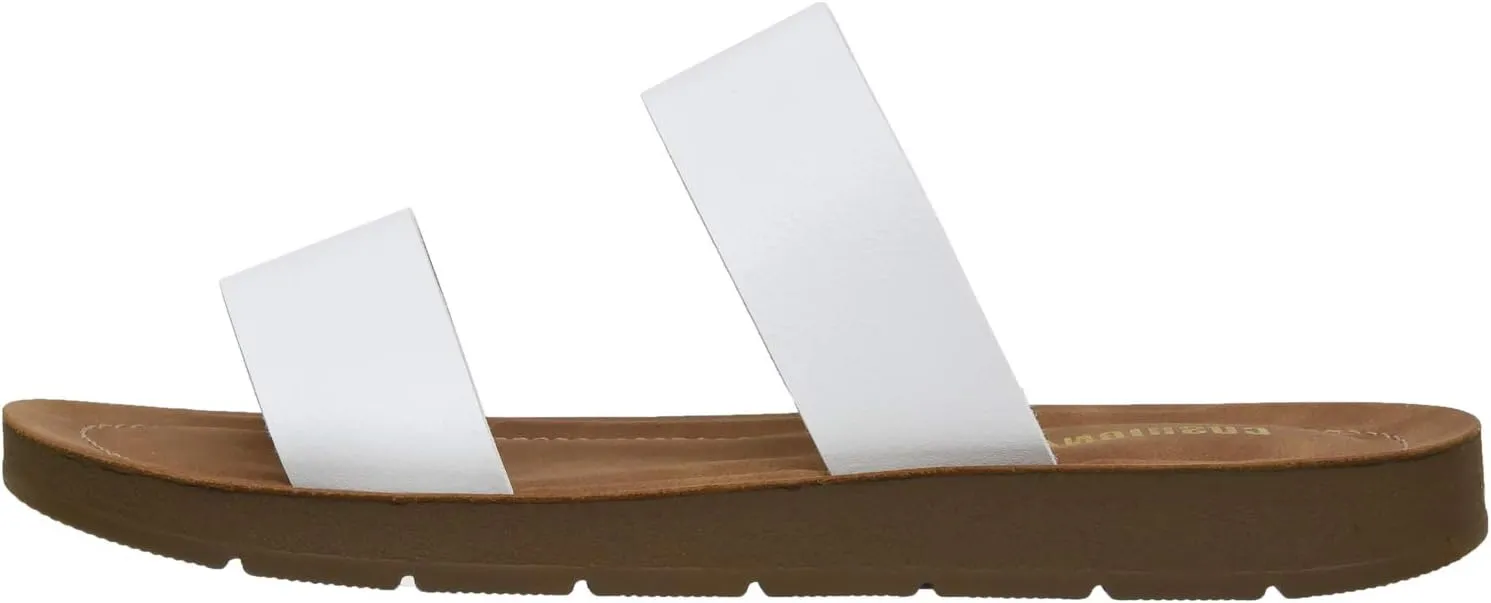 CUSHIONAIRE Women's Imelda 2 band slide sandal  Memory Foam