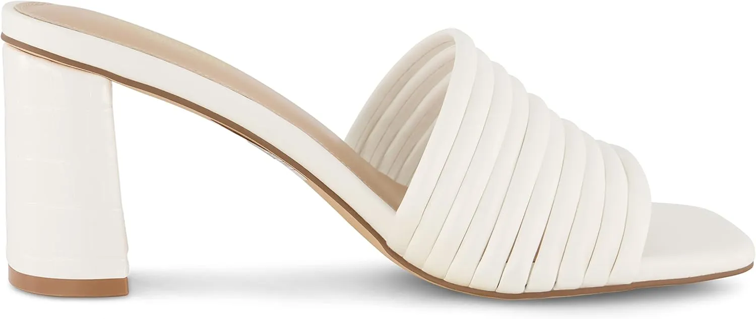 CUSHIONAIRE Women's Irma Strappy Block Heel Sandal  Memory Foam