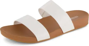 CUSHIONAIRE Women's Josie 2 band slide footbed sandal  Comfort Foam