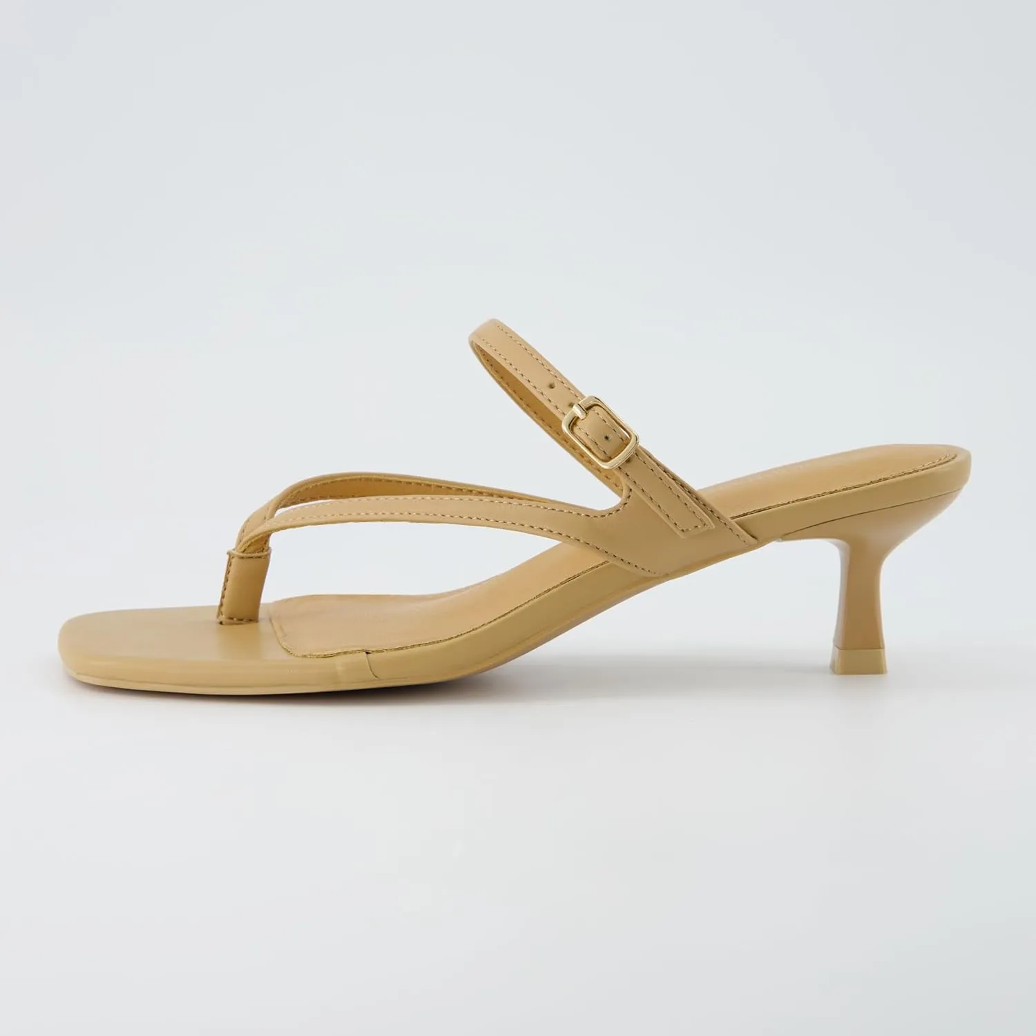 CUSHIONAIRE Women's Madrid Strappy Kitten Heel Sandals  Memory Foam, Wide Widths Available