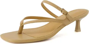 CUSHIONAIRE Women's Madrid Strappy Kitten Heel Sandals  Memory Foam, Wide Widths Available