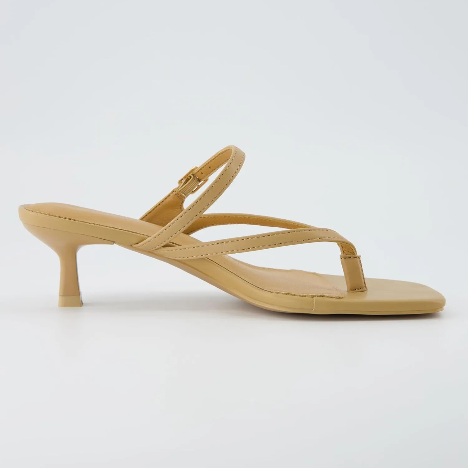 CUSHIONAIRE Women's Madrid Strappy Kitten Heel Sandals  Memory Foam, Wide Widths Available