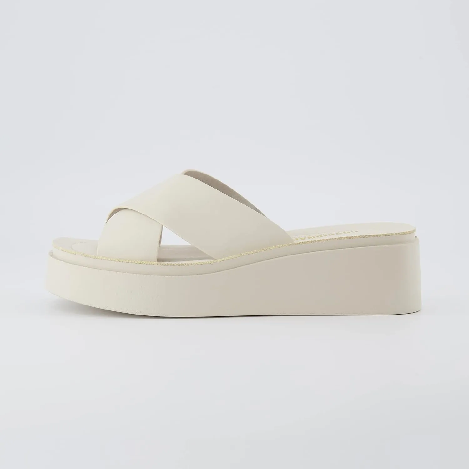 CUSHIONAIRE Women's Pepe crossband platform sandal with  Memory Foam
