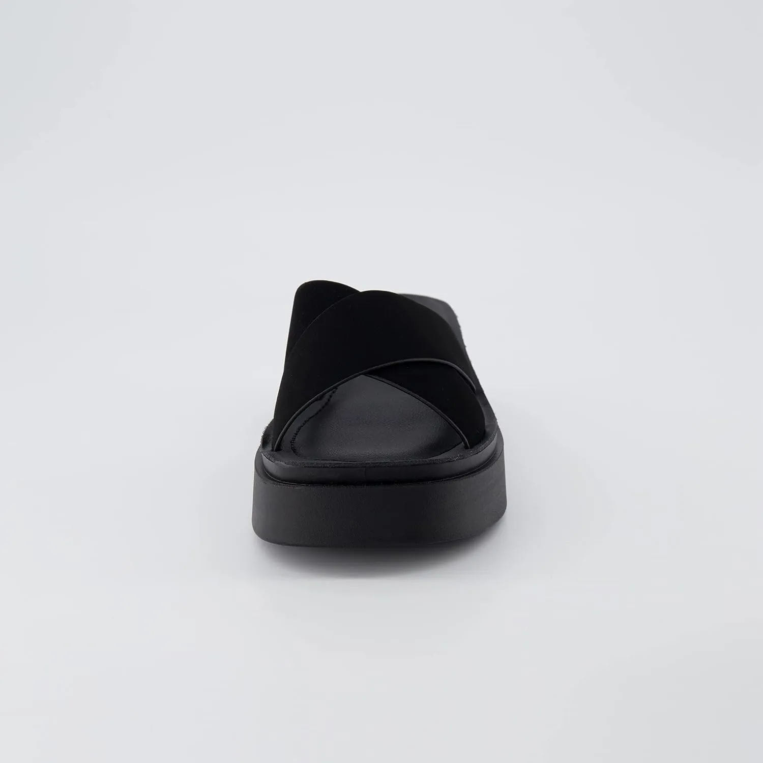 CUSHIONAIRE Women's Pepe crossband platform sandal with  Memory Foam