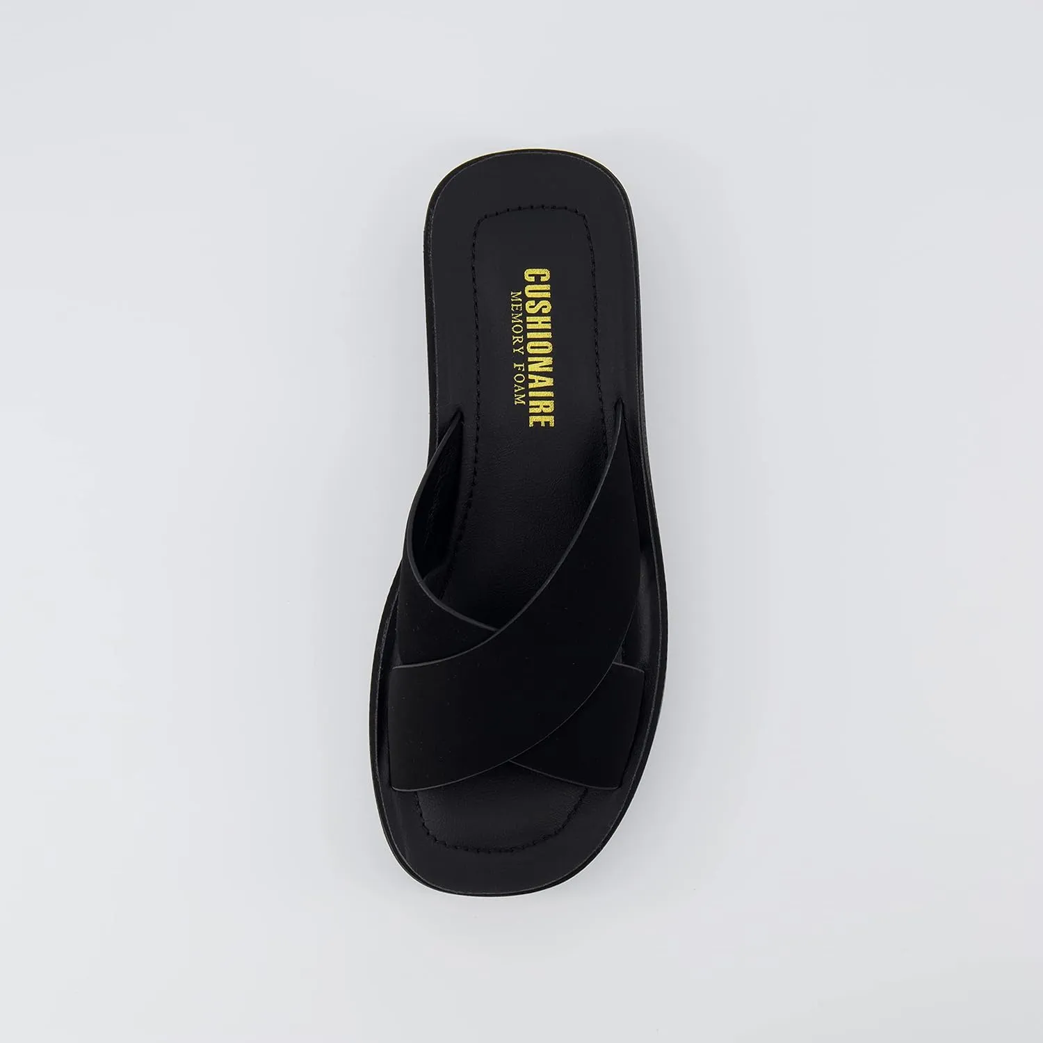 CUSHIONAIRE Women's Pepe crossband platform sandal with  Memory Foam