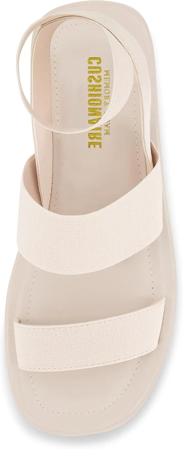 CUSHIONAIRE Women's Pixar stretch platform sandal with  Memory Foam