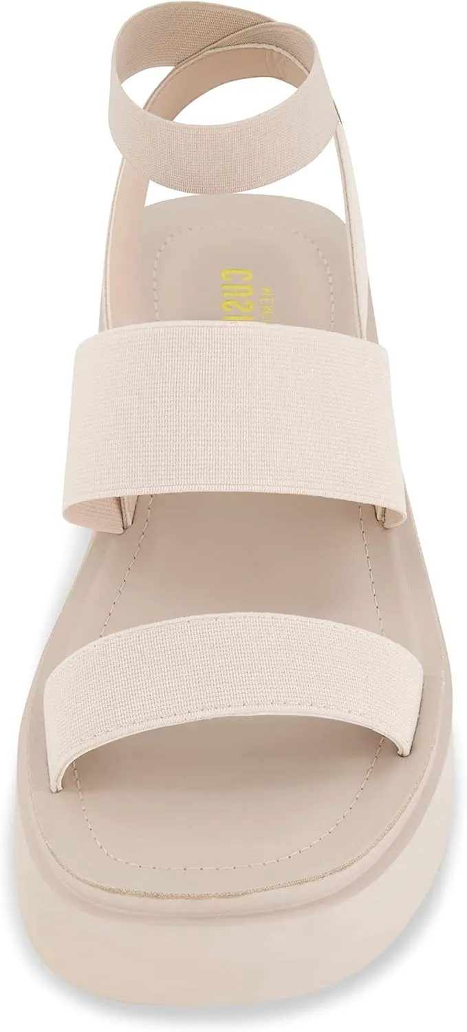 CUSHIONAIRE Women's Pixar stretch platform sandal with  Memory Foam