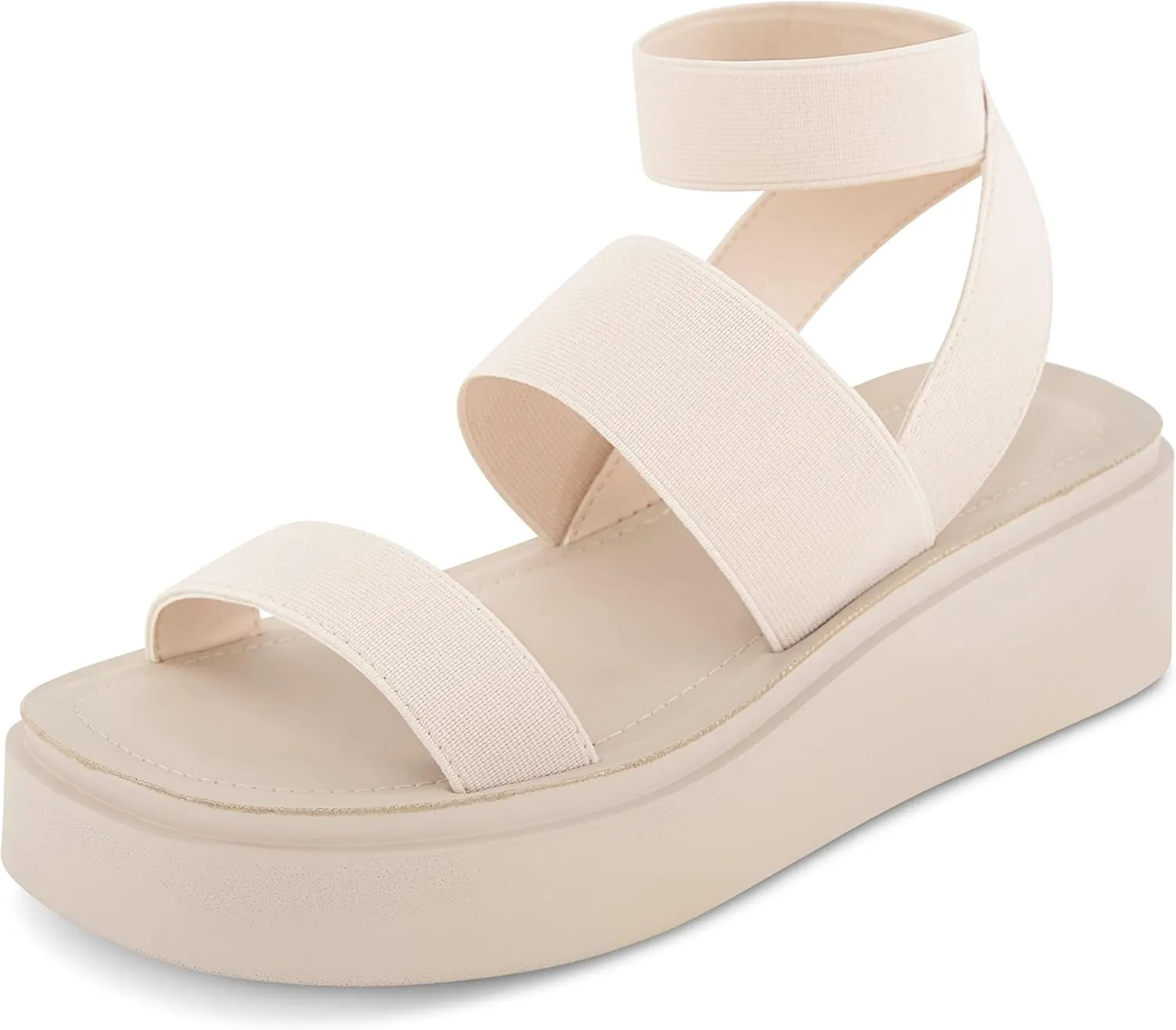 CUSHIONAIRE Women's Pixar stretch platform sandal with  Memory Foam