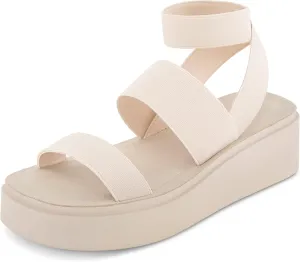 CUSHIONAIRE Women's Pixar stretch platform sandal with  Memory Foam