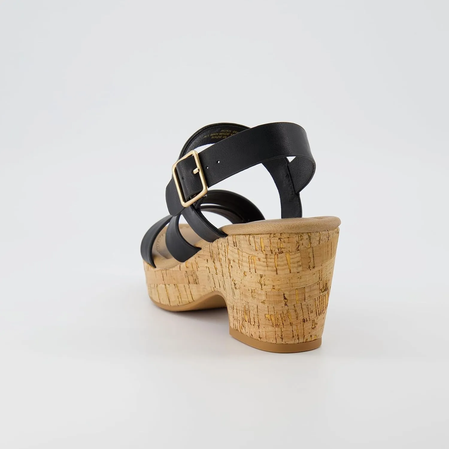 CUSHIONAIRE Women's Russ cork wedge sandal  Memory Foam, Wide Widths Available