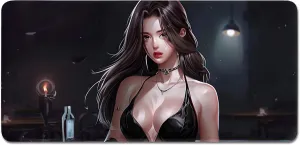 Custom Mysterious Beauty Mouse Pad - Elegance XL Large Comfortable Padding Gaming Mouse Mat | Personalized Noir XXL Office Laptop Computer Accessories (Noir Elegance, 80×40cm 31''×16'')