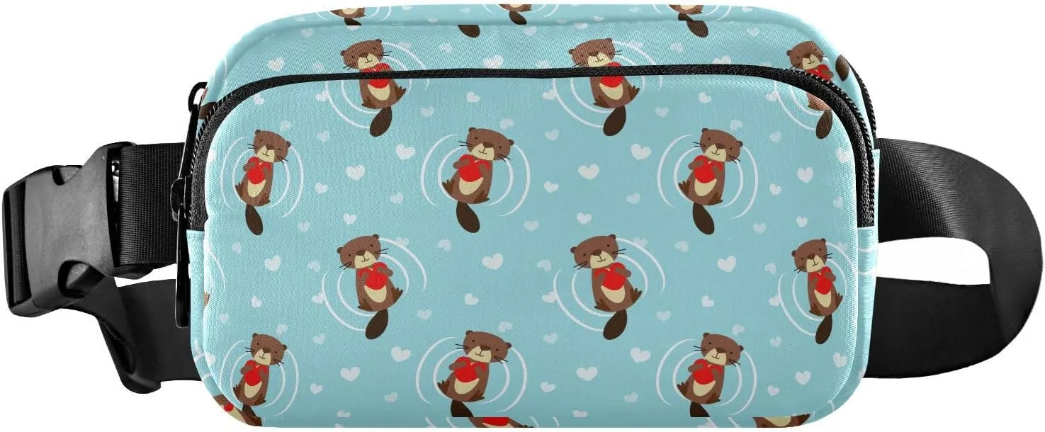 Cute Beaver Fanny Packs for Women & Men Waterproof Waist Pack Fashion Casual Crossbody Bags Hip Bum Bag with Adjustable Strap Hands Free for Outdoors, Hiking, Running, Travel
