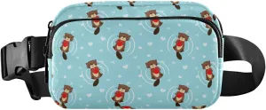 Cute Beaver Fanny Packs for Women & Men Waterproof Waist Pack Fashion Casual Crossbody Bags Hip Bum Bag with Adjustable Strap Hands Free for Outdoors, Hiking, Running, Travel