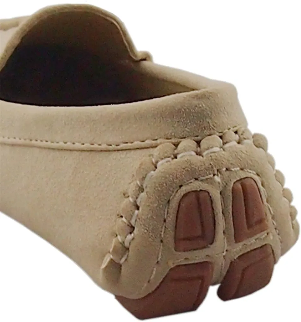 DADAWEN Toddler Little Kid Boys Girls Soft Suede Leather Slip On Penny Loafer Dress Shoes Moccasin Flat Boat Shoes Wedding Church Oxford