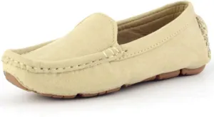 DADAWEN Toddler Little Kid Boys Girls Soft Suede Leather Slip On Penny Loafer Dress Shoes Moccasin Flat Boat Shoes Wedding Church Oxford