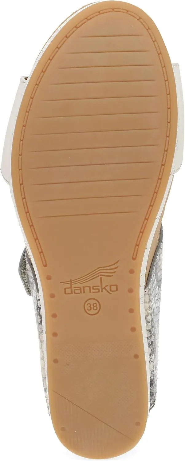 Dansko Shannon Slip-On Wedge Sandal for Women - Cork/EVA Wedge with Arch Support -Fully Adjustable Straps-Versatile Casual to Dressy Footwear