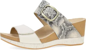 Dansko Shannon Slip-On Wedge Sandal for Women - Cork/EVA Wedge with Arch Support -Fully Adjustable Straps-Versatile Casual to Dressy Footwear