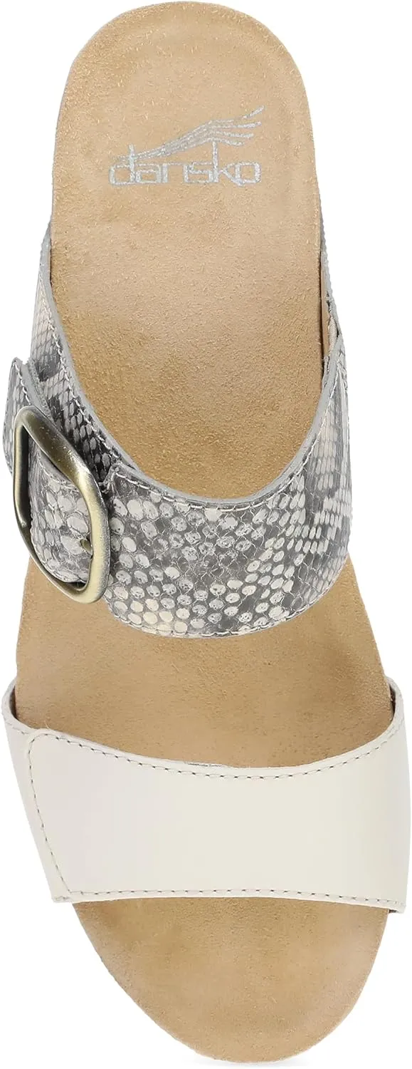 Dansko Shannon Slip-On Wedge Sandal for Women - Cork/EVA Wedge with Arch Support -Fully Adjustable Straps-Versatile Casual to Dressy Footwear