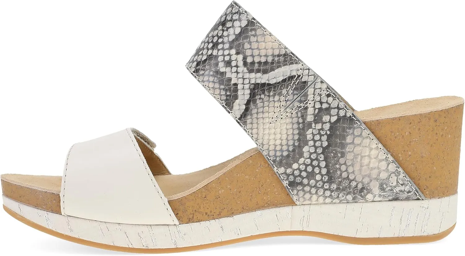 Dansko Shannon Slip-On Wedge Sandal for Women - Cork/EVA Wedge with Arch Support -Fully Adjustable Straps-Versatile Casual to Dressy Footwear
