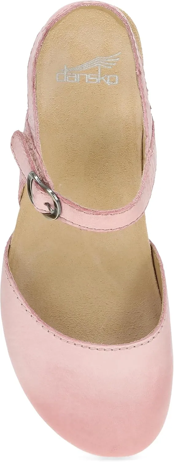 Dansko Tiffani Wedge Sandal for Women - Cushioned, Contoured Footbed for All-Day Comfort and Support - Hook & Loop Strap with Buckle Detail - Lightweight Rubber Outsole
