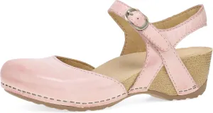 Dansko Tiffani Wedge Sandal for Women - Cushioned, Contoured Footbed for All-Day Comfort and Support - Hook & Loop Strap with Buckle Detail - Lightweight Rubber Outsole