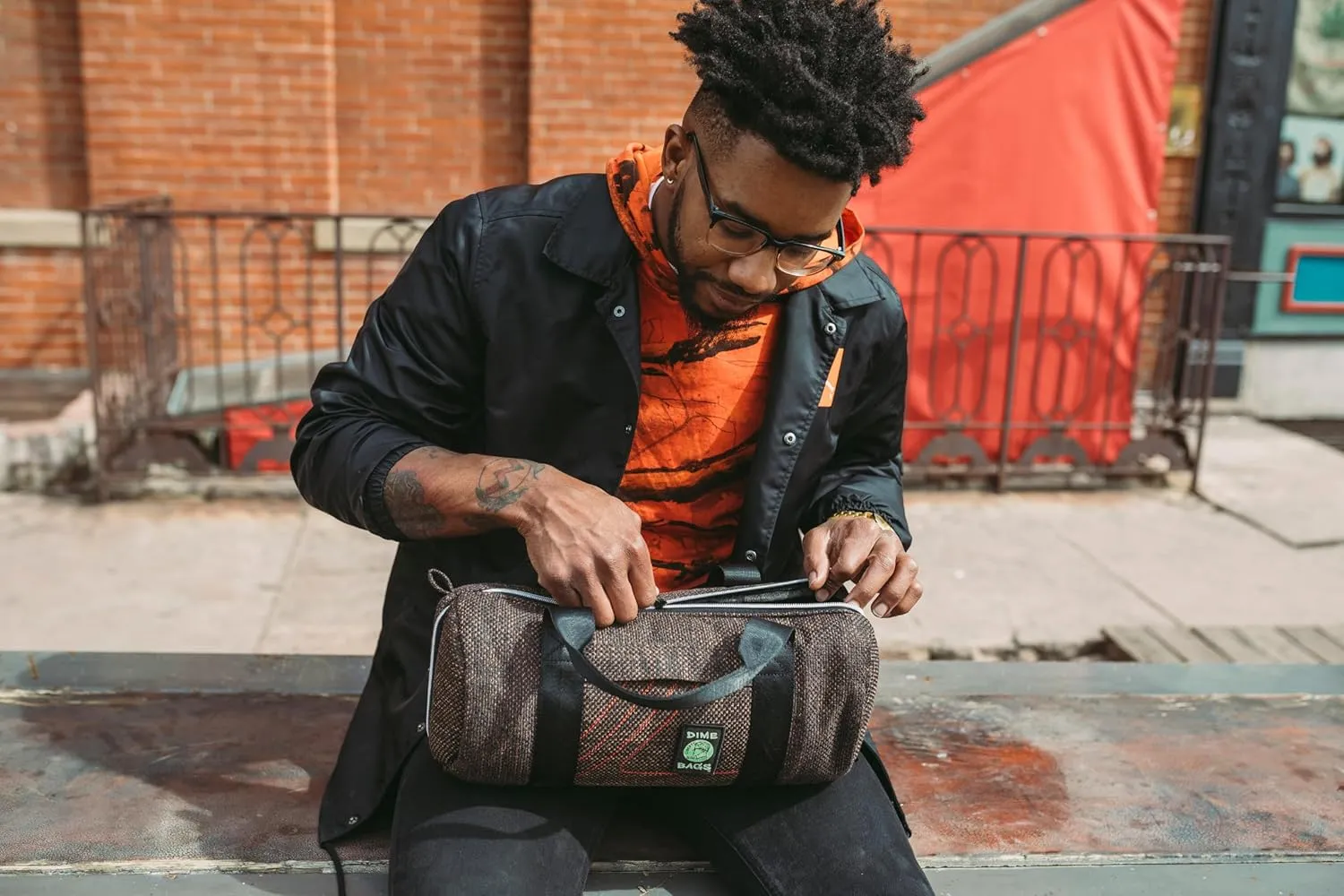 Dime Bags - Padded Duffle Tube, Durable Hemp Blend (15 Inch, Concrete)