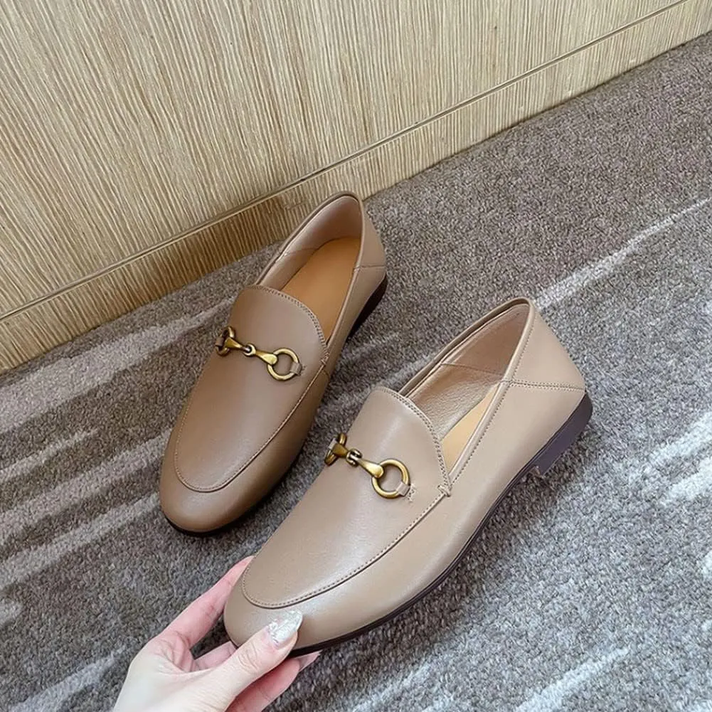 Divanne Loafers for Women, Womens Loafer Flats Gold Chain Penny Loafers Slip On Fur Loafer Mules