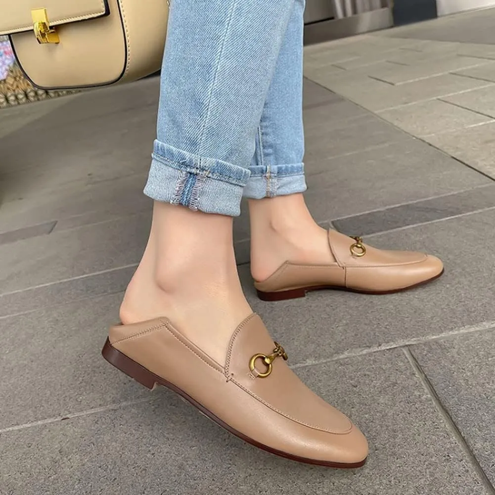 Divanne Loafers for Women, Womens Loafer Flats Gold Chain Penny Loafers Slip On Fur Loafer Mules