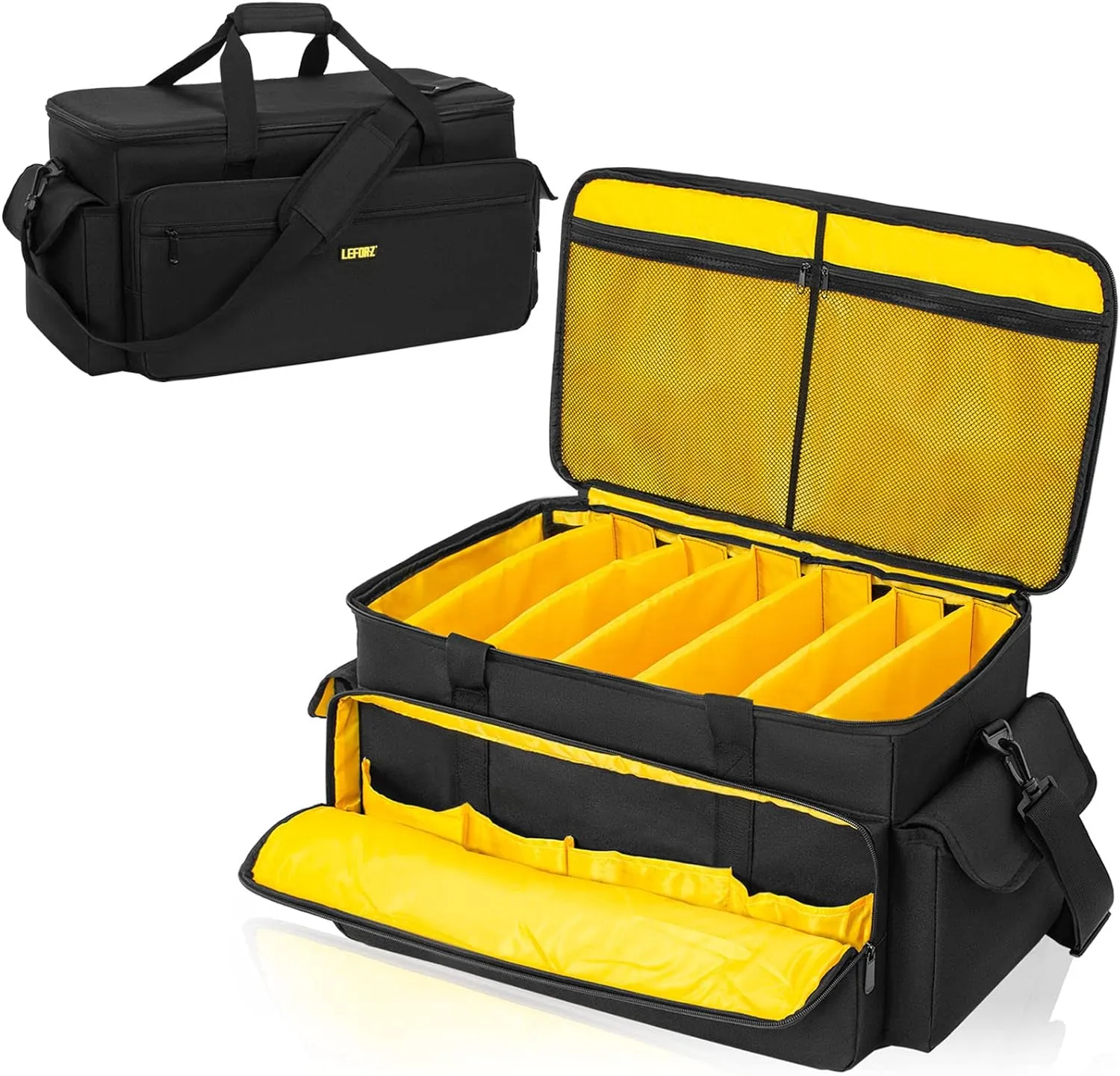 DJ Equipment Gig Bag Cable File Organizer Bag with Detachable Dividers and Padded Bottom,Travel Music Bag for Professional DJ Gear,Sound Equipment, Musical Instrument and Accessories