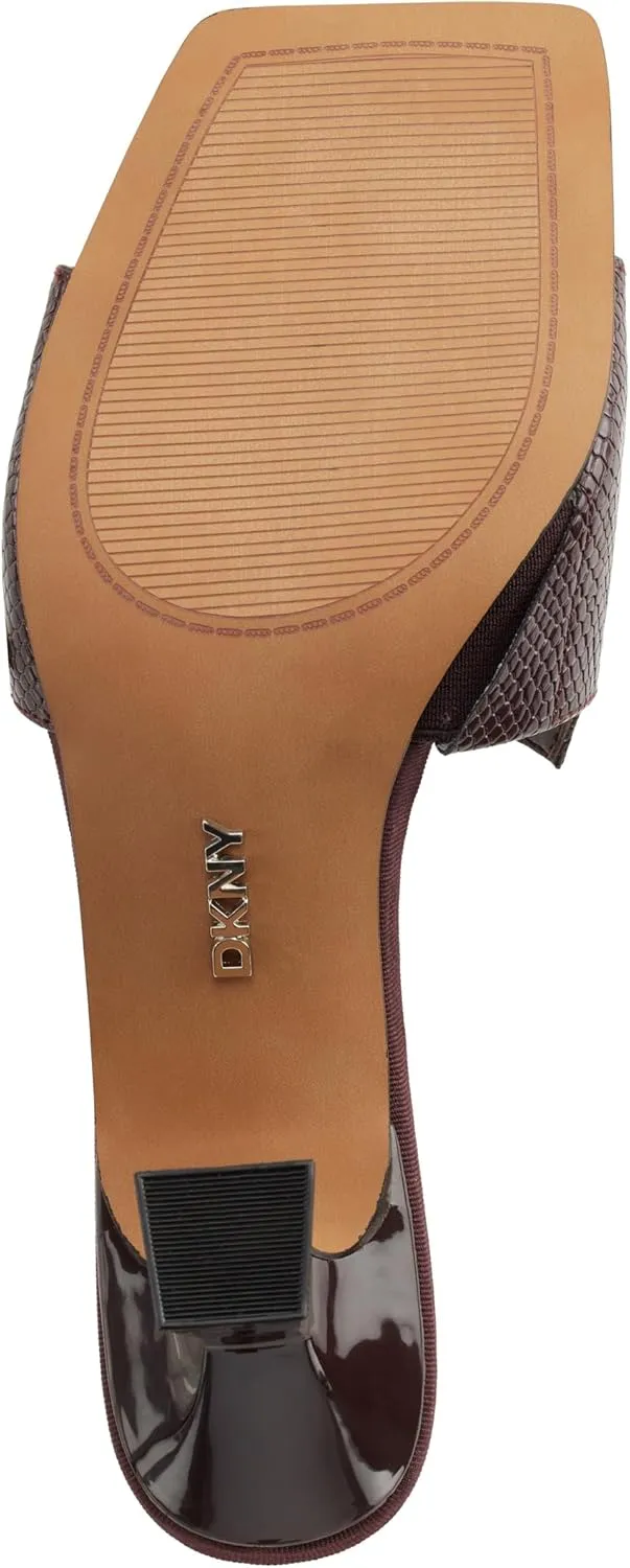 DKNY Women's Block Heel Square Toe Kailyn-Sandal Mule Heeled