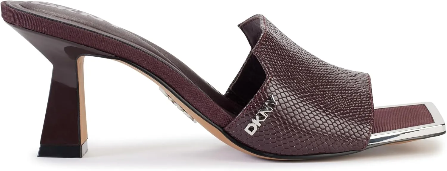DKNY Women's Block Heel Square Toe Kailyn-Sandal Mule Heeled