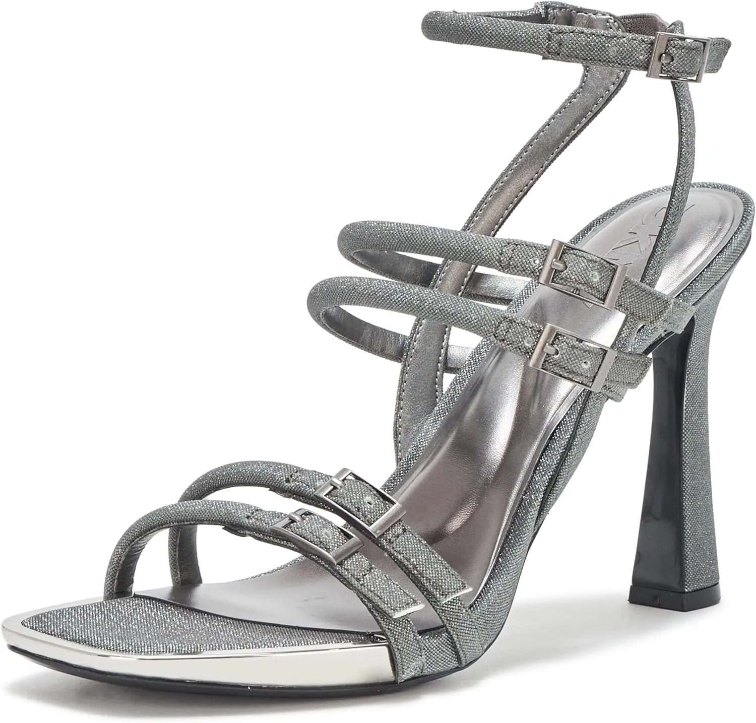 DKNY Women's Cyril Evening Double Belt Strap Heeled Pump Sandal