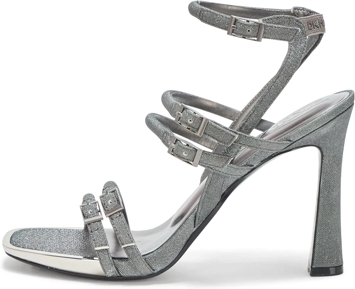 DKNY Women's Cyril Evening Double Belt Strap Heeled Pump Sandal