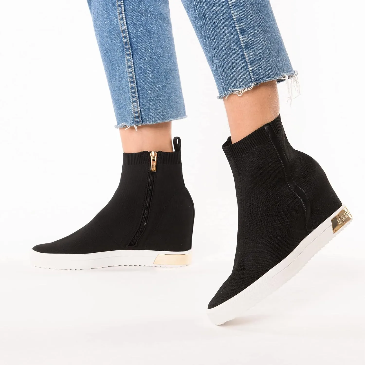 DKNY Women's High Top Slip-On Wedge Sneaker